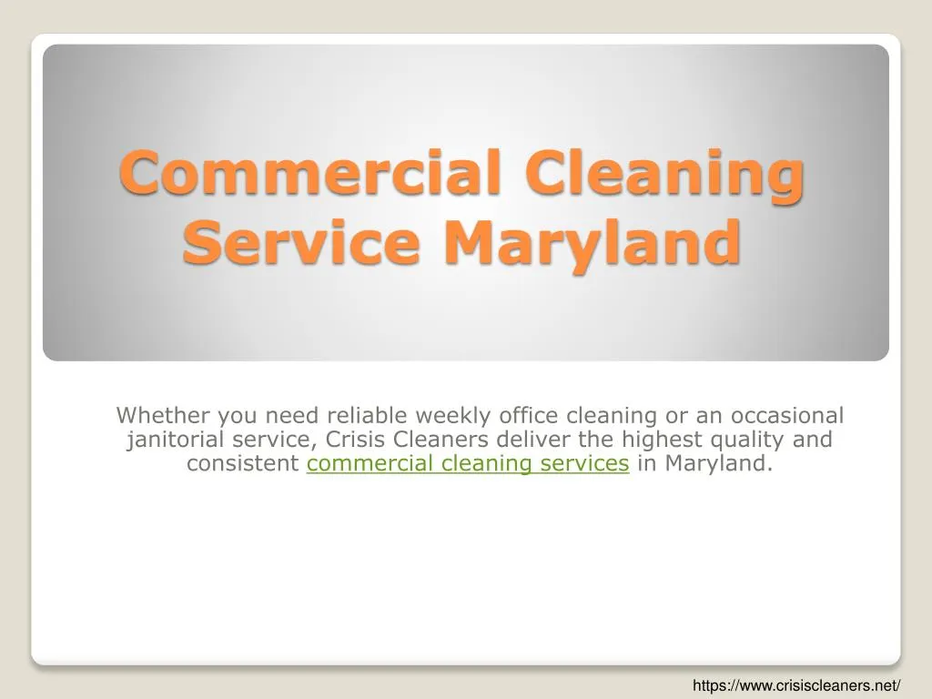 commercial cleaning service maryland
