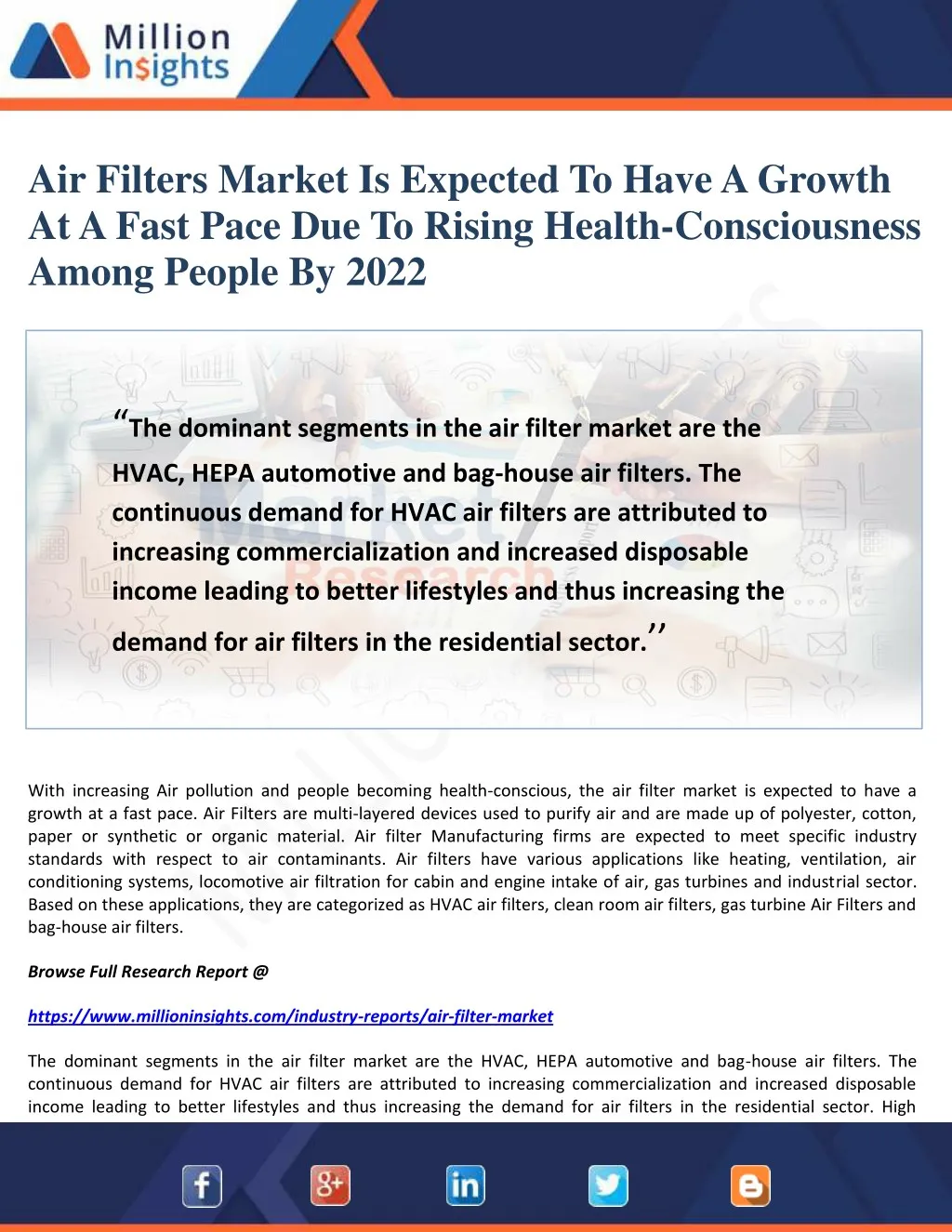 air filters market is expected to have a growth