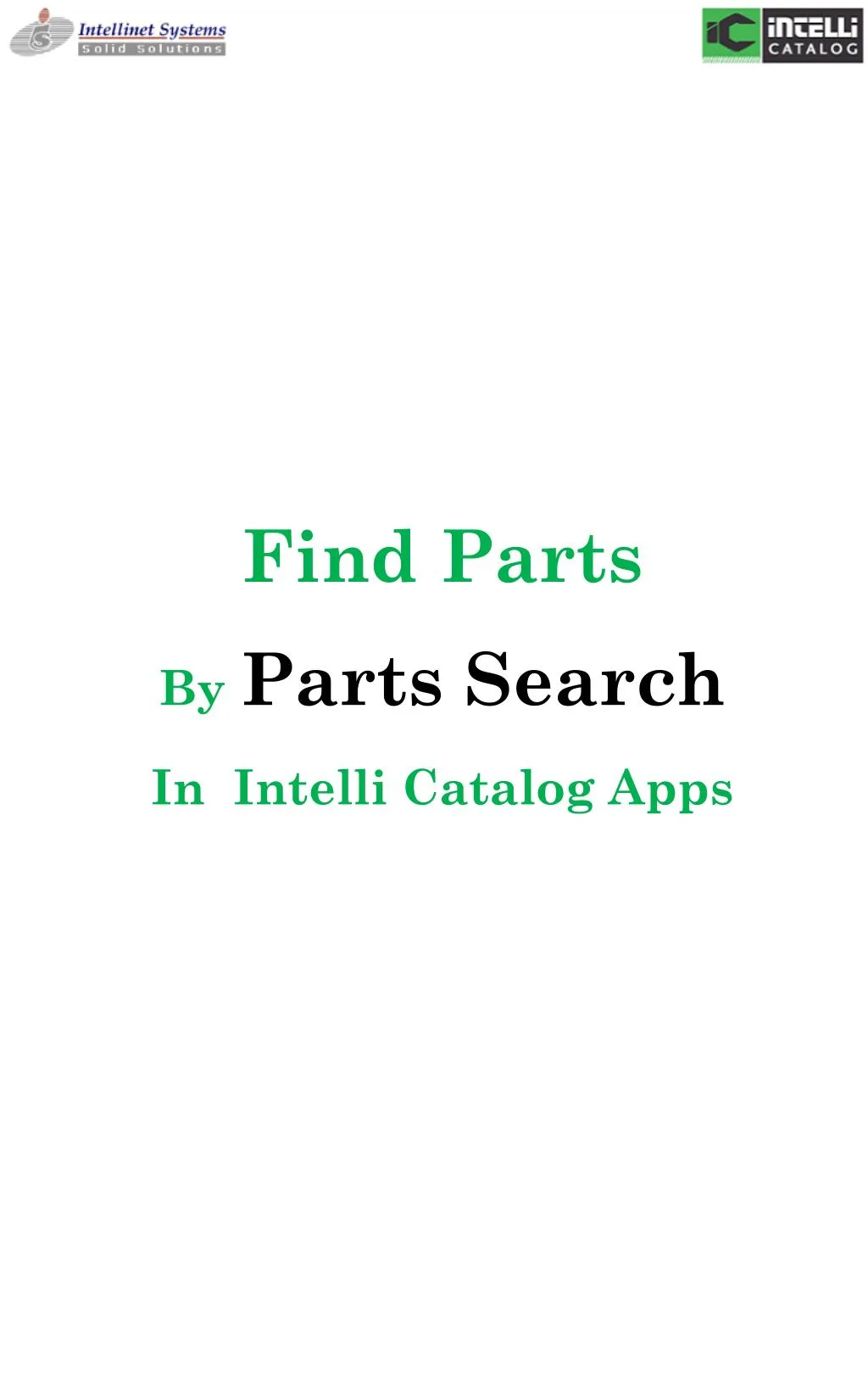 find parts by parts search in intelli catalog apps