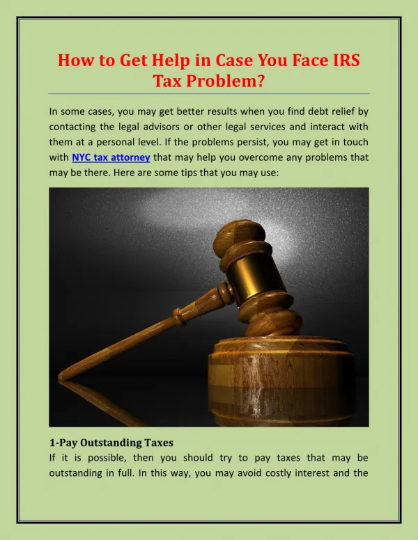 How to Get Help in Case You Face IRS Tax Problem?