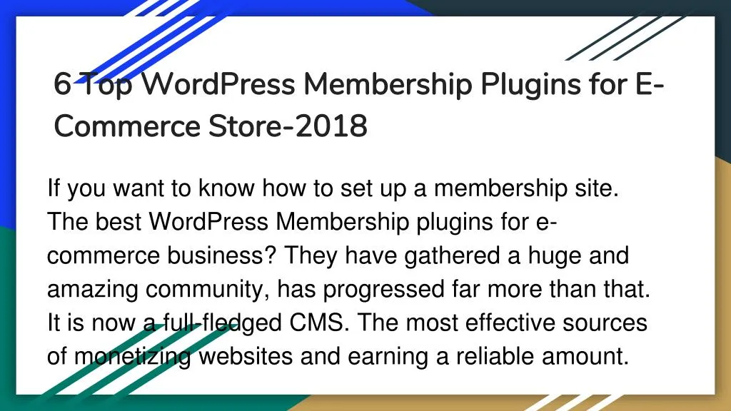 6 top wordpress membership plugins for e commerce store 2018