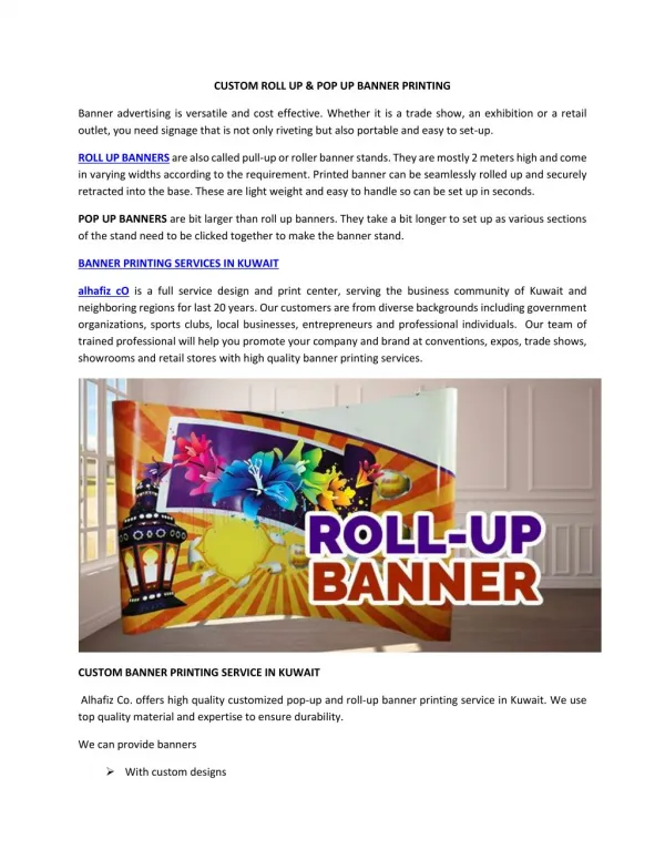 Roll Up Banners Printing & Designing
