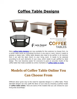 Coffee Table Designs - slide 1