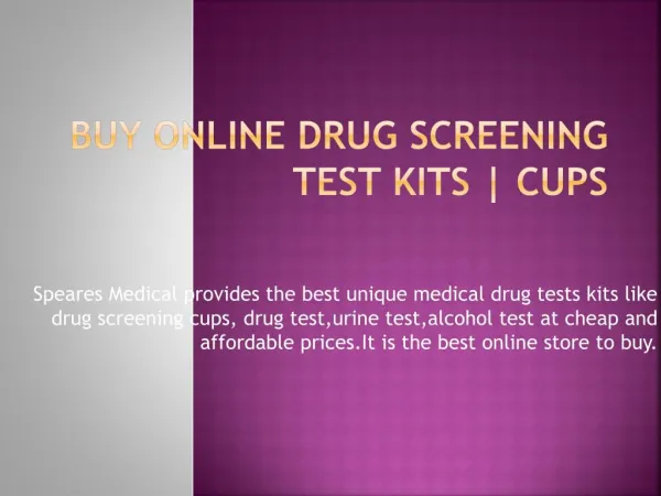 Buy Online Drug Screening Test Kits | Cups