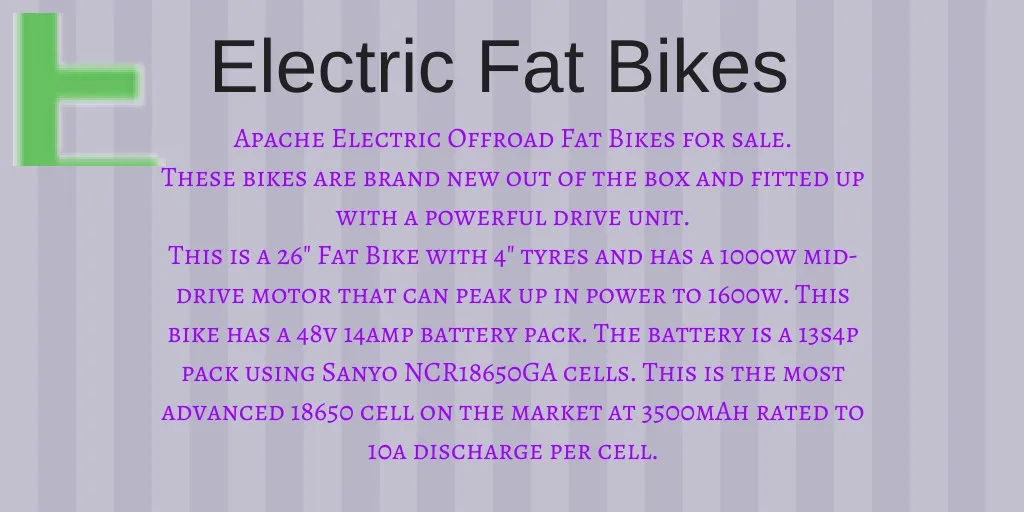 electric fat bikes apache electric offroad