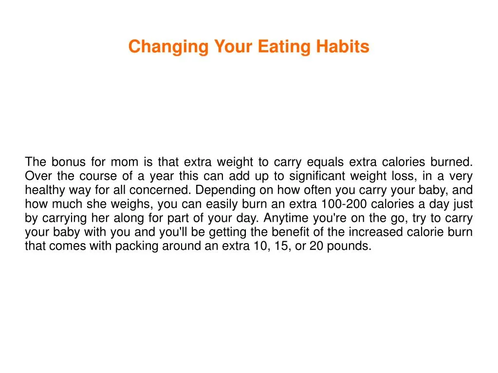 changing your eating habits