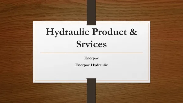 Hydraulic Product & Services