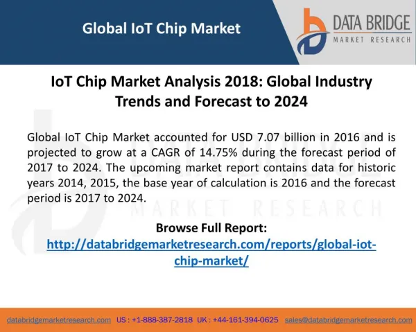 Global IoT Chip Market | Industry Trends and Forecast to 2024