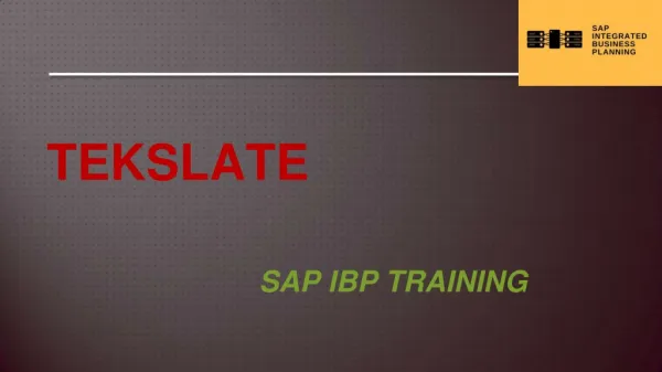 SAP IBP Training Online With Live Projects - Free Demo!!!