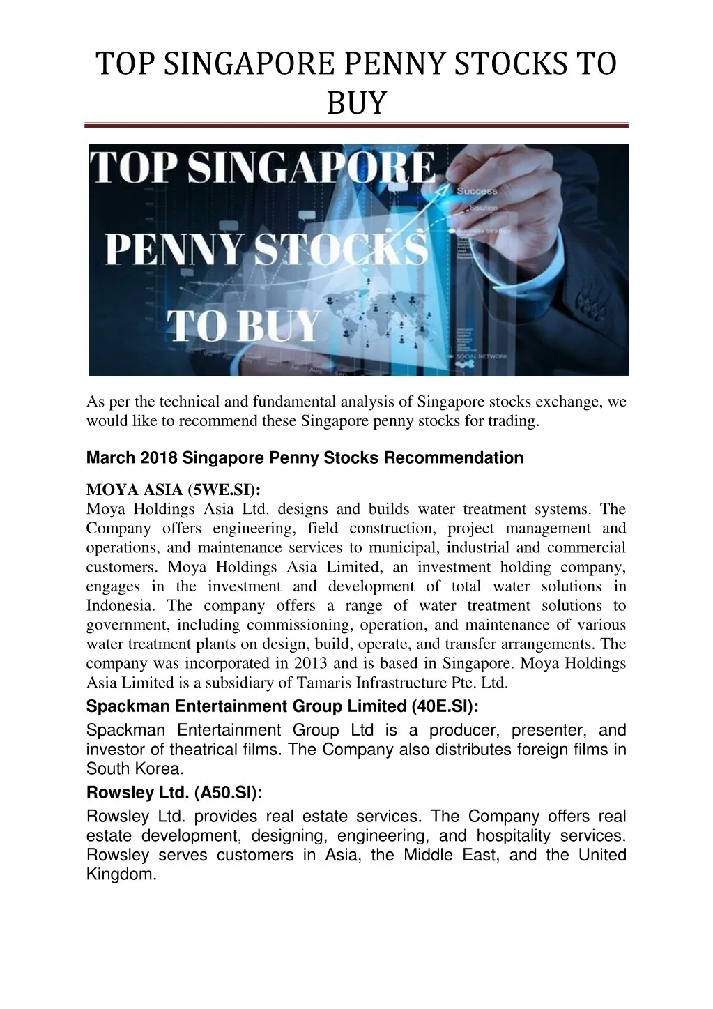 top singapore penny stocks to buy