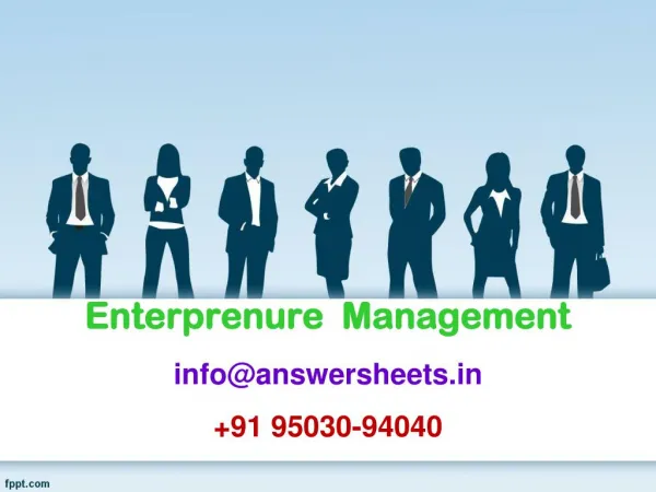 enterprenure management info@answersheets in 91 95030 94040
