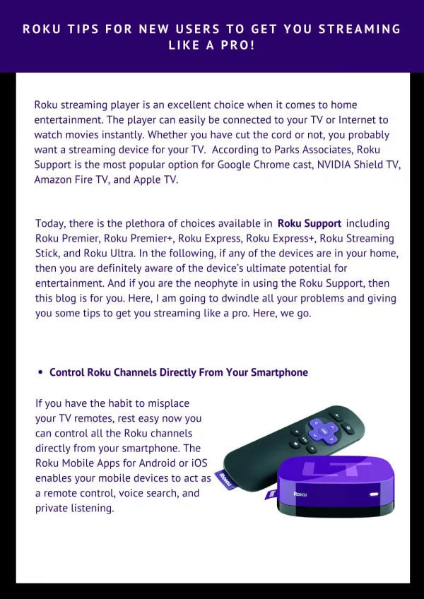 Best Roku Tips for the Users To Get You Streaming Like A Pro!