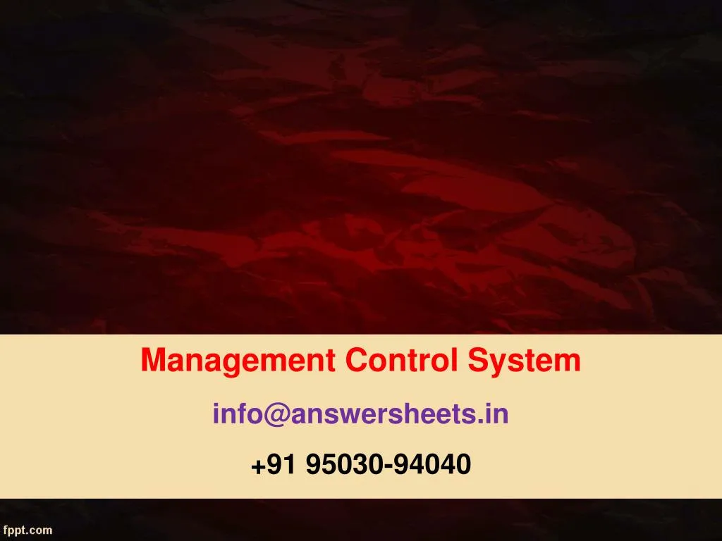 management control system info@answersheets in 91 95030 94040