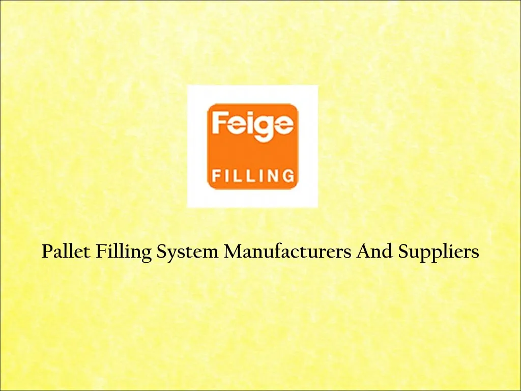 pallet filling system manufacturers and suppliers