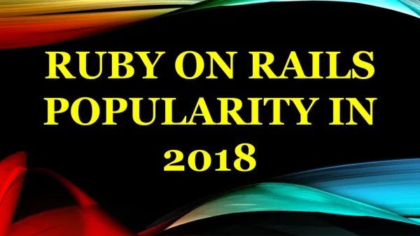 RUBY ON RAILS POPULARITY IN 2018