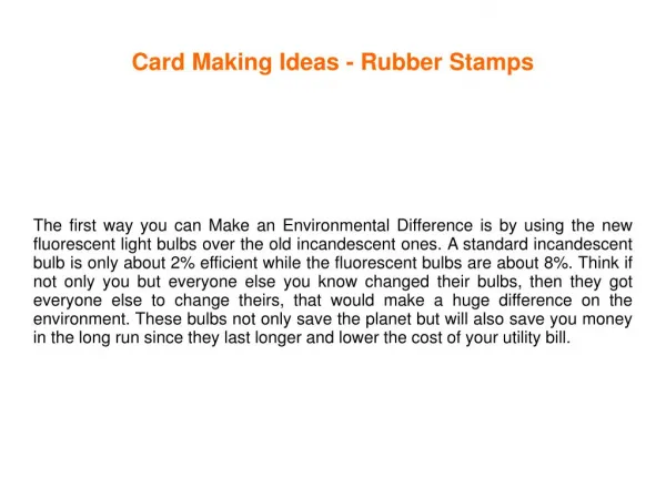 Card Making Ideas - Rubber Stamps