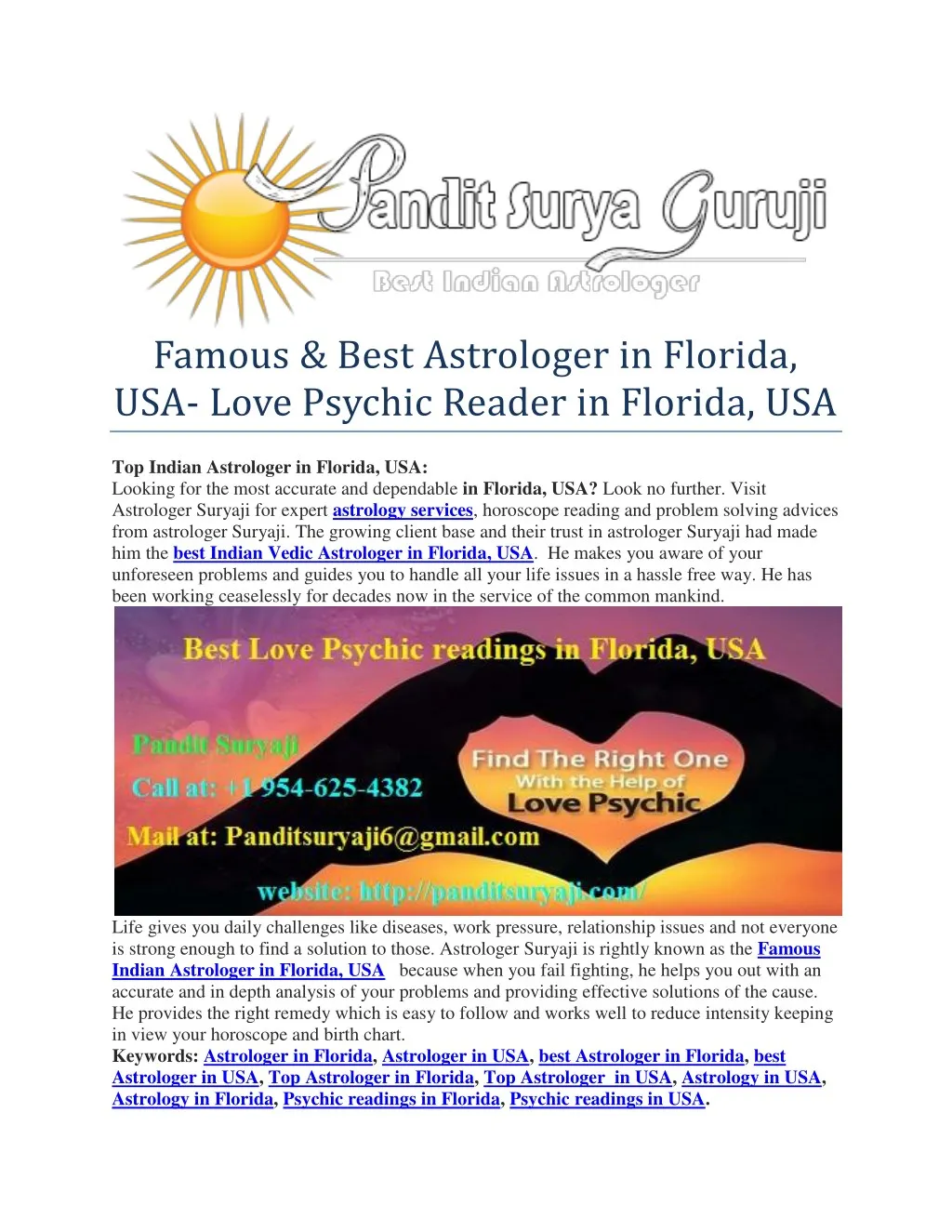 famous best astrologer in florida usa love