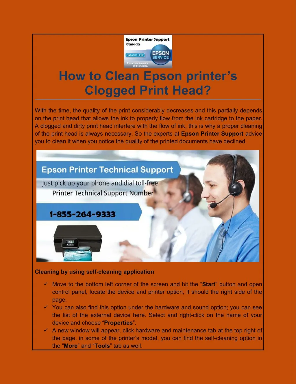 how to clean epson printer s clogged print head