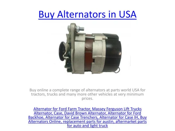 buy alternators in usa