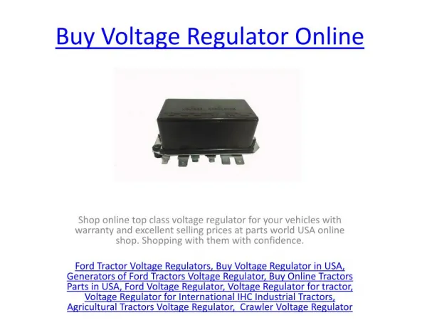 Voltage Regulator for New Holland
