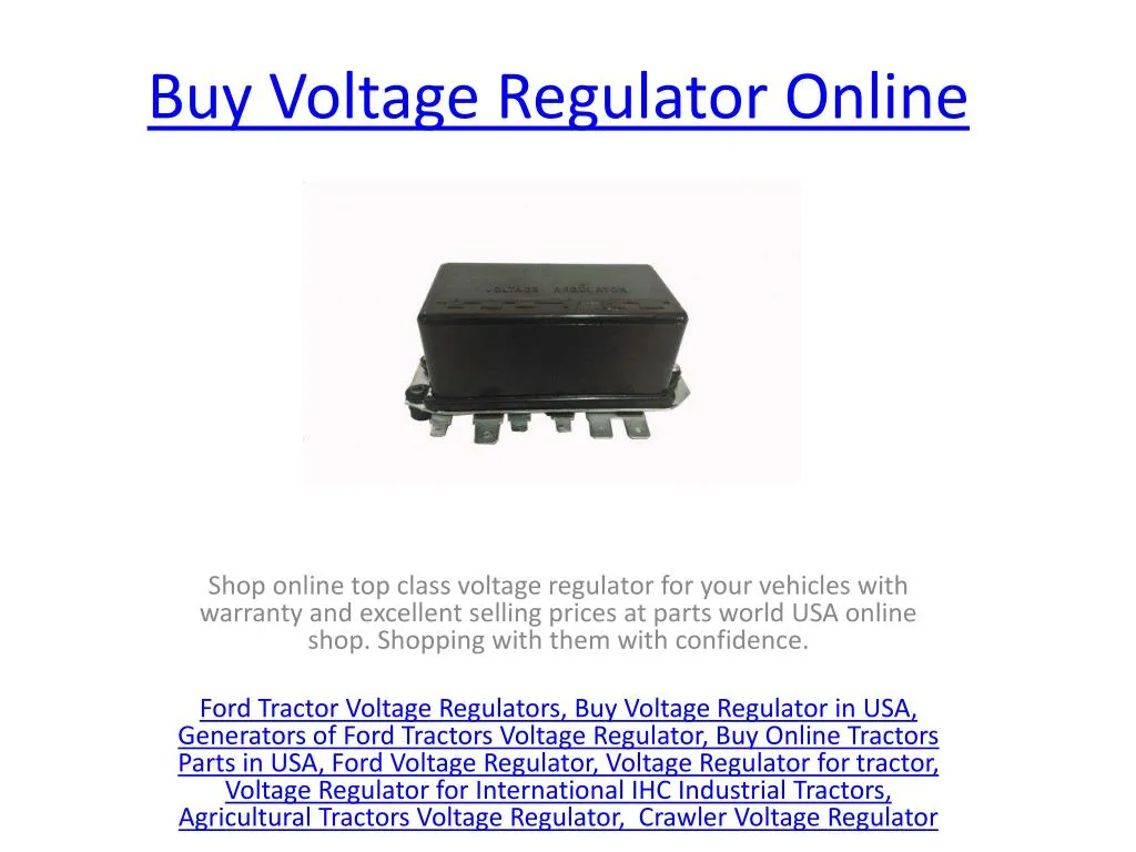 buy voltage regulator online