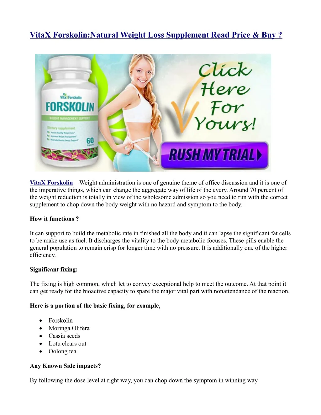 vitax forskolin natural weight loss supplement
