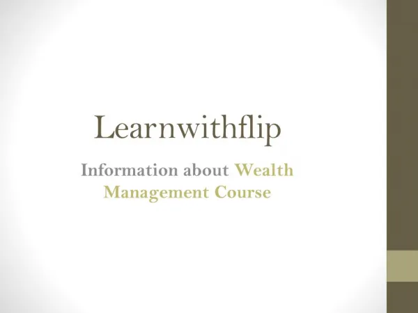 Industry recognized Wealth Management Certification courses | FLIP