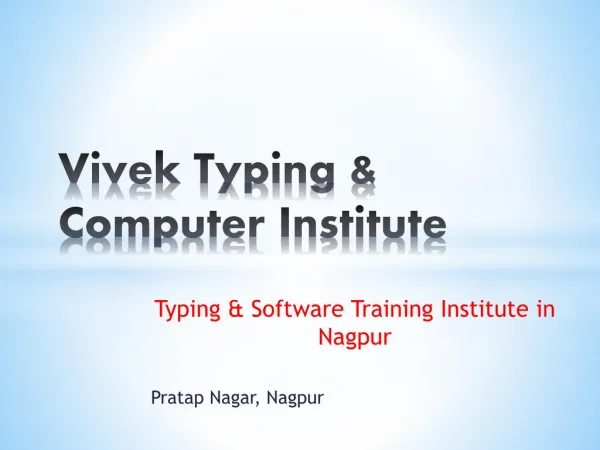 Best typing and computer institute in Nagpur