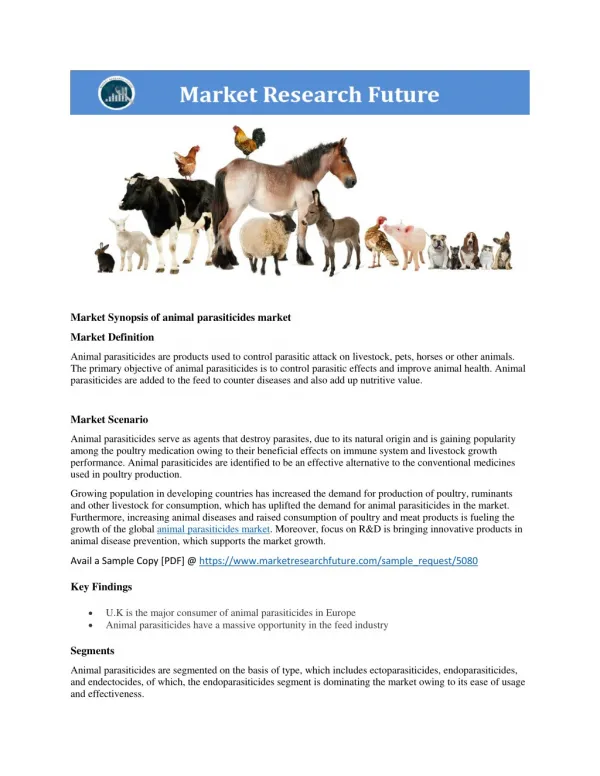Animal Parasiticides Market