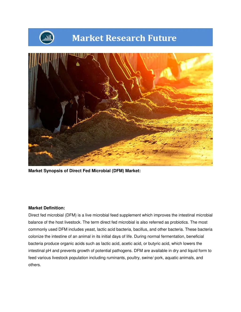market synopsis of direct fed microbial dfm market