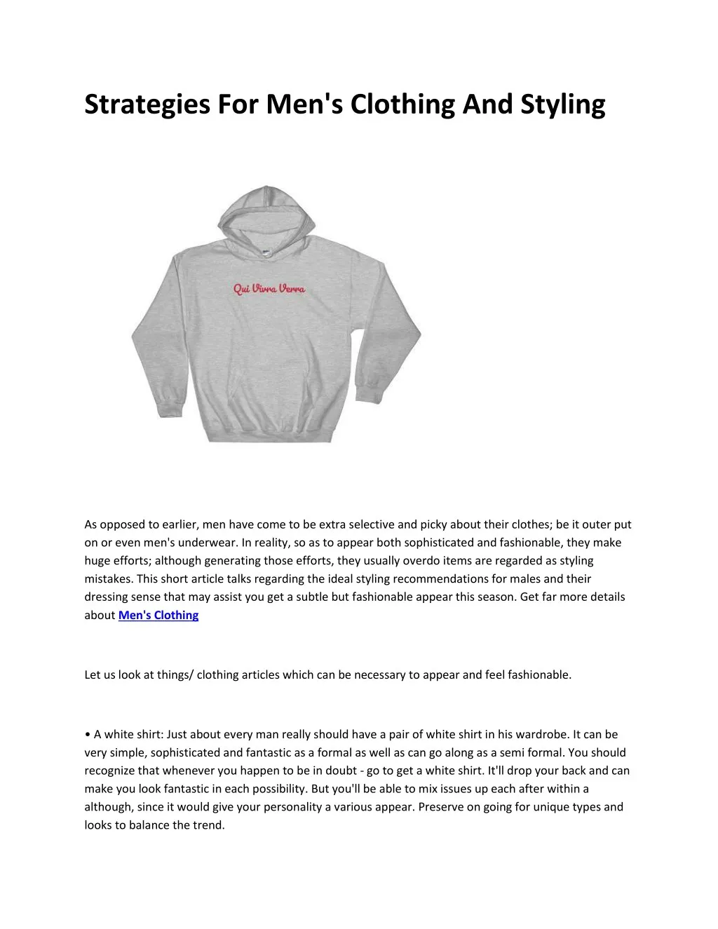 strategies for men s clothing and styling