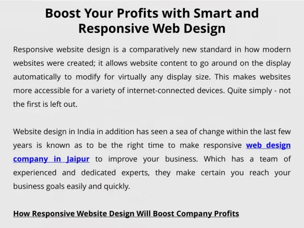 Boost Your Profits with Smart and Responsive Web Design
