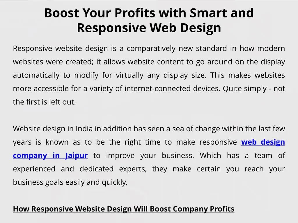boost your profits with smart and responsive