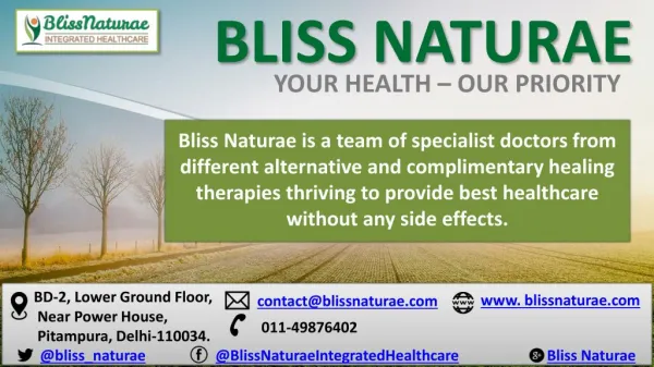 Homeopathic, naturopathic doctors & clinic in Delhi - Bliss Naturae