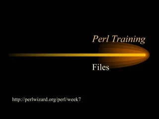 Perl Training - slide 1