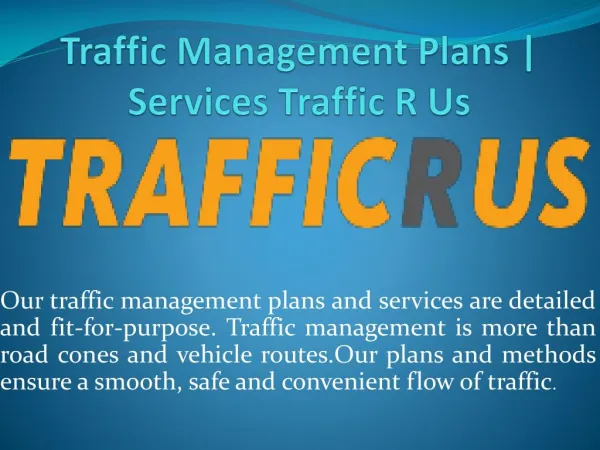 Traffic Management Plans | Services Traffic R Us