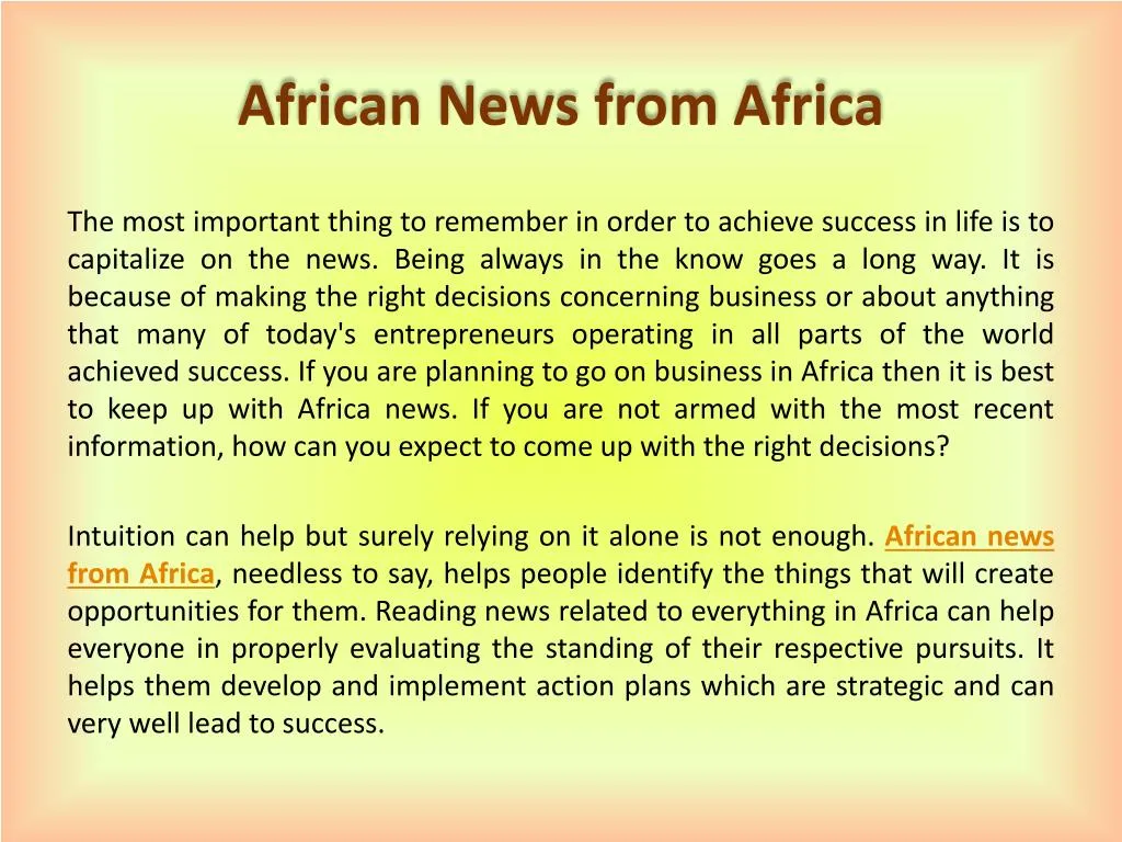african news from africa