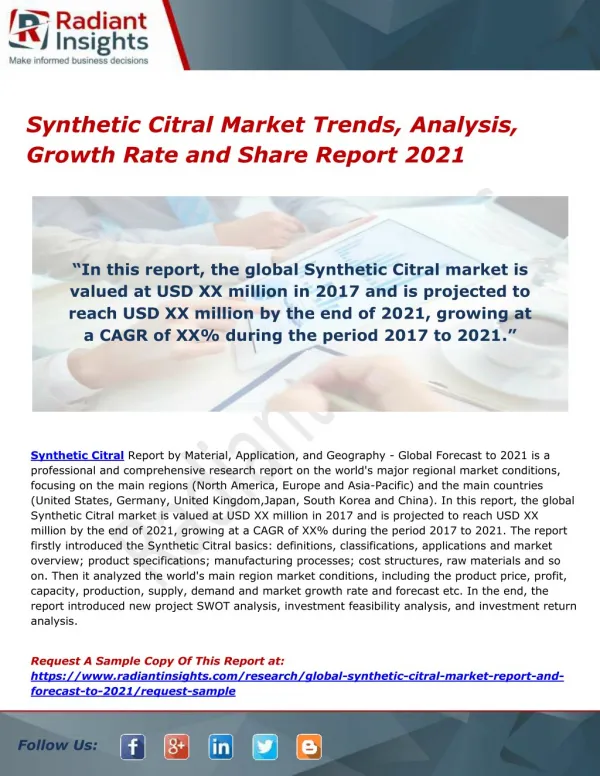 Synthetic Citral Market Trends, Analysis, Growth Rate and Share Report 2021