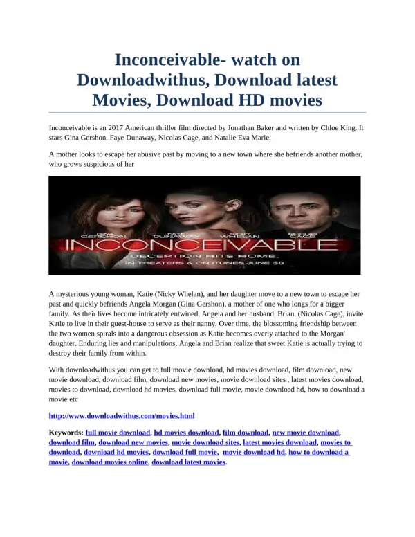 Inconceivable- watch on Downloadwithus, Download latest Movies, Download HD movies