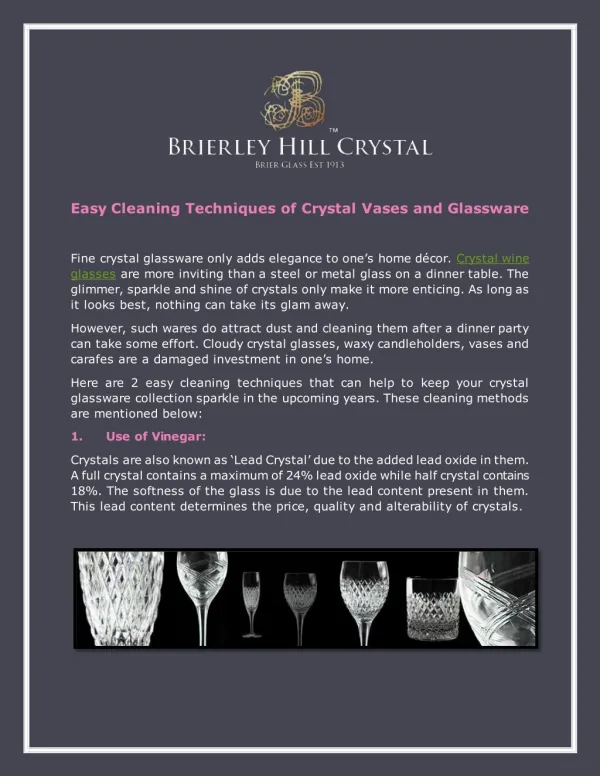 Easy Cleaning Techniques of Crystal Vases and Glassware