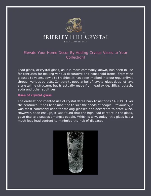 Elevate Your Home Decor By Adding Crystal Vases to Your Collection!