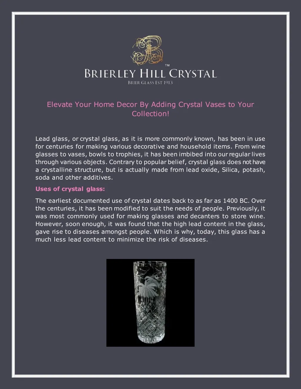 elevate your home decor by adding crystal vases