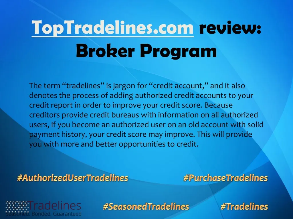 toptradelines com review broker program