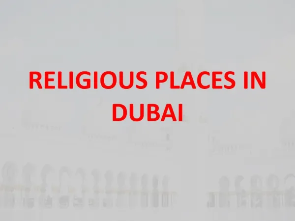 Religious Places in Dubai