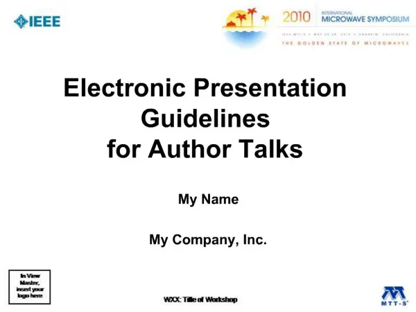 Electronic Presentation Guidelines for Author Talks