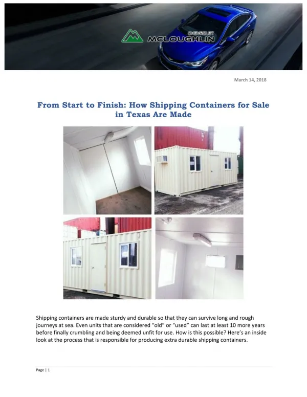 From Start to Finish: How Shipping Containers for Sale in Texas Are Made