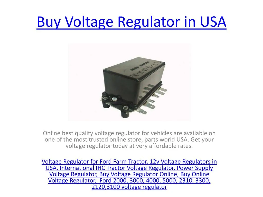 buy voltage regulator in usa