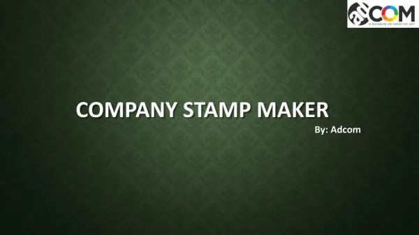 Find the Company Stamp Maker in Singapore