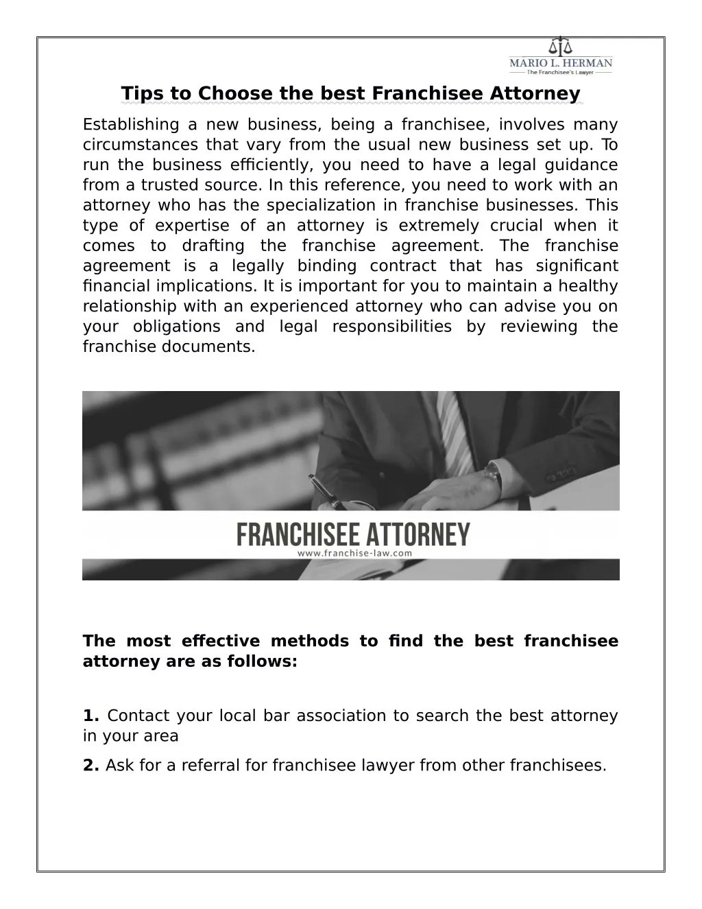 tips to choose the best franchisee attorney