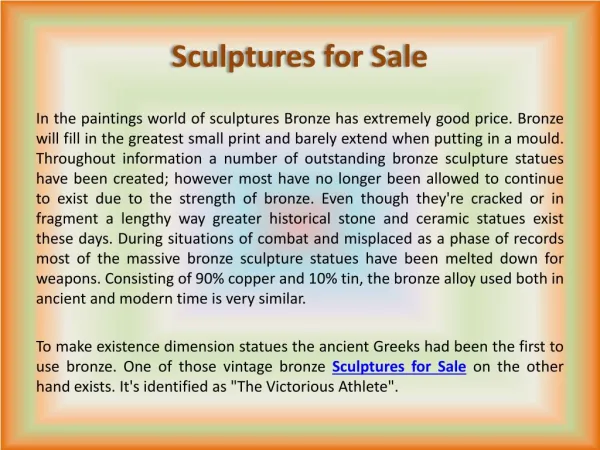 Sculptures for Sale